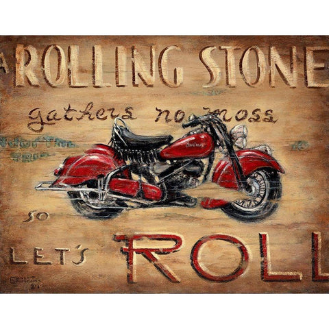 Lets Roll White Modern Wood Framed Art Print by Kruskamp, Janet