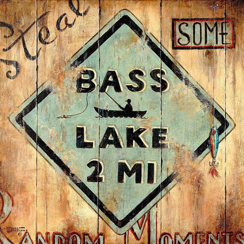 Bass Lake Black Modern Wood Framed Art Print with Double Matting by Kruskamp, Janet