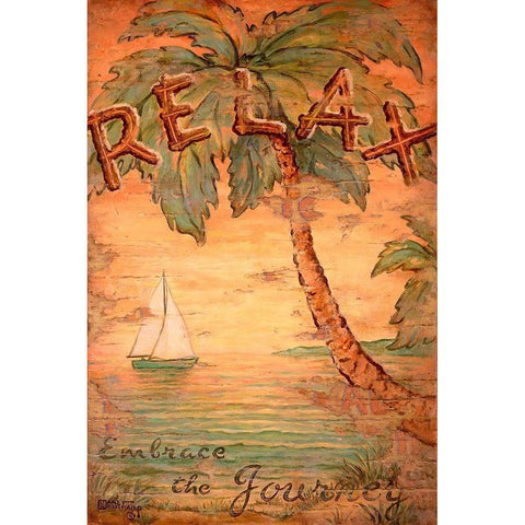 Relax Gold Ornate Wood Framed Art Print with Double Matting by Kruskamp, Janet