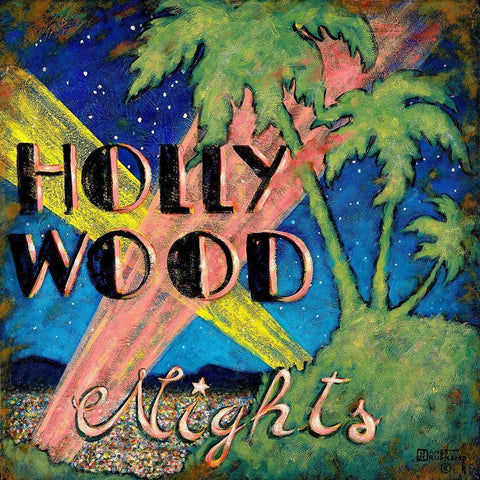 Hollywood Nights White Modern Wood Framed Art Print by Kruskamp, Janet