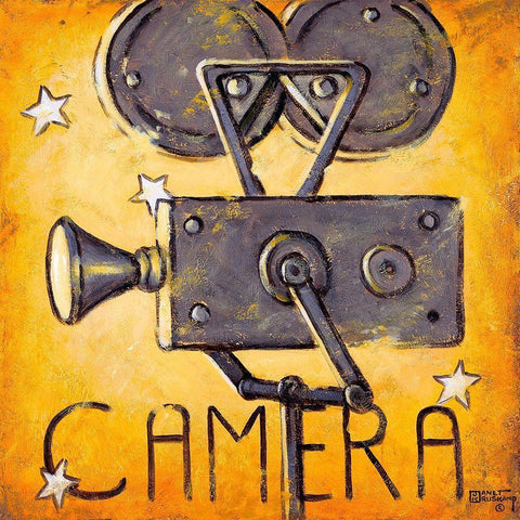 Camera Black Modern Wood Framed Art Print with Double Matting by Kruskamp, Janet