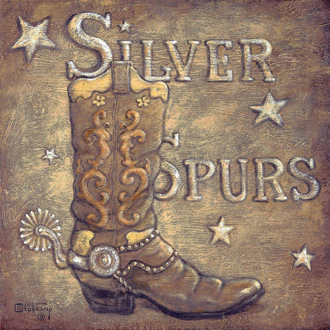 Silver Spurs White Modern Wood Framed Art Print with Double Matting by Kruskamp, Janet