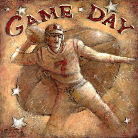 Game Day Black Ornate Wood Framed Art Print with Double Matting by Kruskamp, Janet