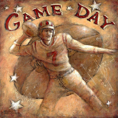 Game Day Black Modern Wood Framed Art Print with Double Matting by Kruskamp, Janet