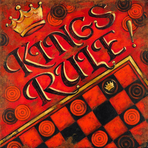 Kings Rule White Modern Wood Framed Art Print with Double Matting by Kruskamp, Janet