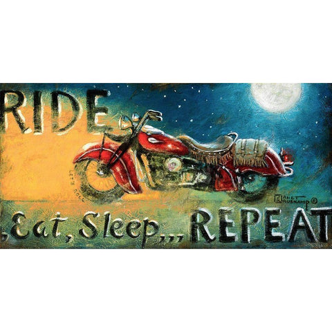 Ride Black Modern Wood Framed Art Print with Double Matting by Kruskamp, Janet