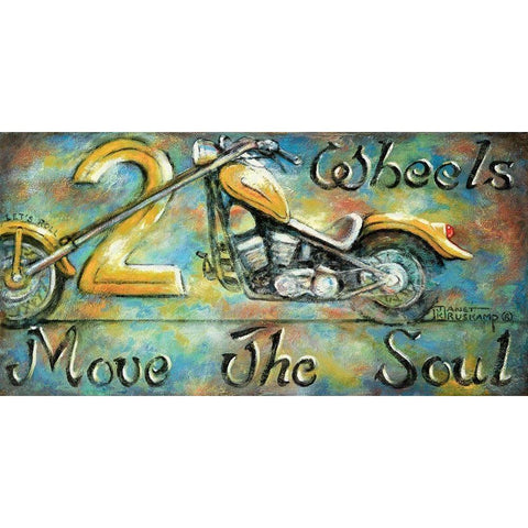 2 Wheels Gold Ornate Wood Framed Art Print with Double Matting by Kruskamp, Janet