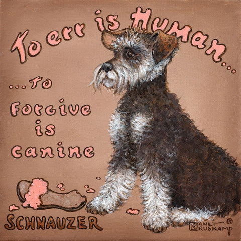To Forgive is Canine White Modern Wood Framed Art Print with Double Matting by Kruskamp, Janet