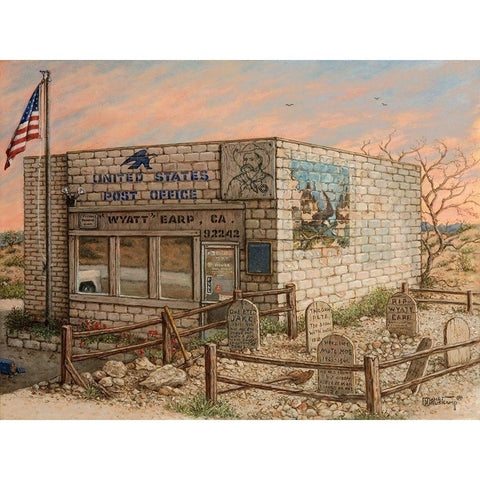 Wyatt Earp Post Office (Earp, CA) Black Modern Wood Framed Art Print with Double Matting by Kruskamp, Janet