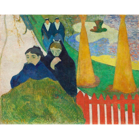 Arlesiennes Black Modern Wood Framed Art Print with Double Matting by Gauguin, Paul