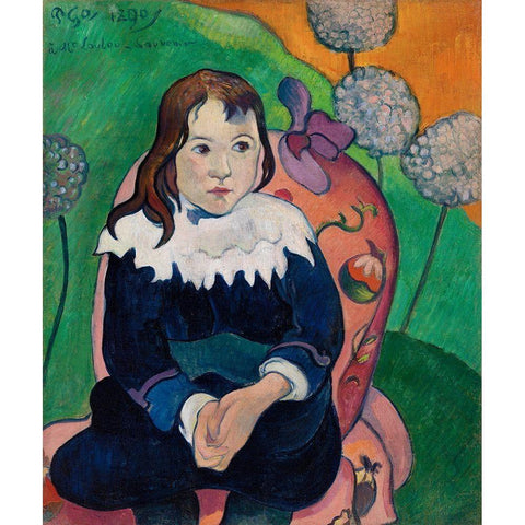 Mr. Loulou (Louis Le Ray) Gold Ornate Wood Framed Art Print with Double Matting by Gauguin, Paul
