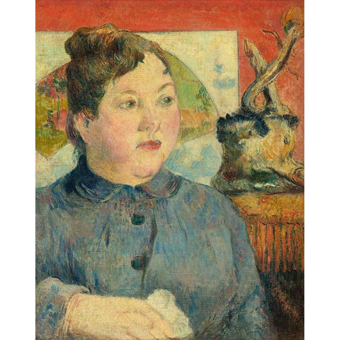 Madame Alexandre Kohler Black Modern Wood Framed Art Print with Double Matting by Gauguin, Paul