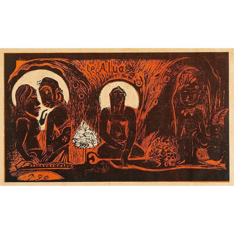 The God (Te atua), from the Noa Noa Suite Black Modern Wood Framed Art Print by Gauguin, Paul