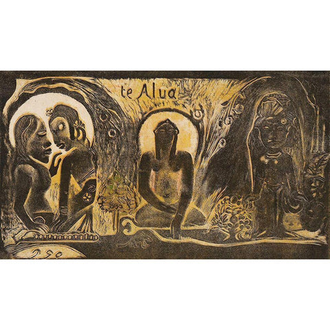 The God (Te atua), from the Noa Noa Suite Black Modern Wood Framed Art Print with Double Matting by Gauguin, Paul