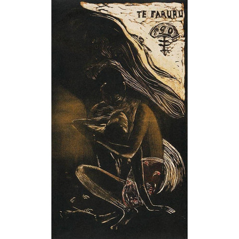 Here We Make Love (Te faruru), from the Noa Noa Suite Black Modern Wood Framed Art Print with Double Matting by Gauguin, Paul