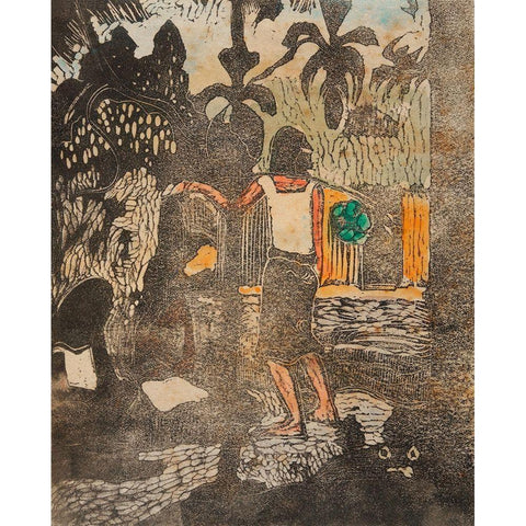 Fragrant (Noa noa) Black Modern Wood Framed Art Print with Double Matting by Gauguin, Paul