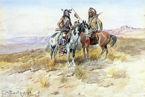 On the Prowl White Modern Wood Framed Art Print with Double Matting by Russell, Charles Marion