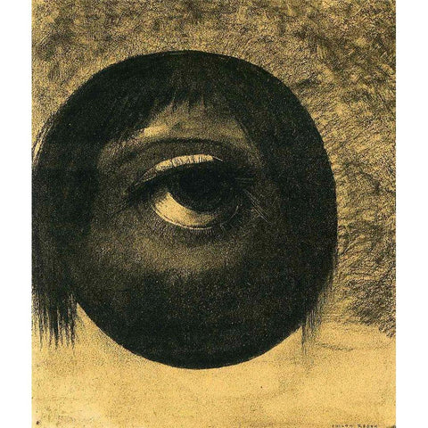 Vision Black Modern Wood Framed Art Print with Double Matting by Redon, Odilon