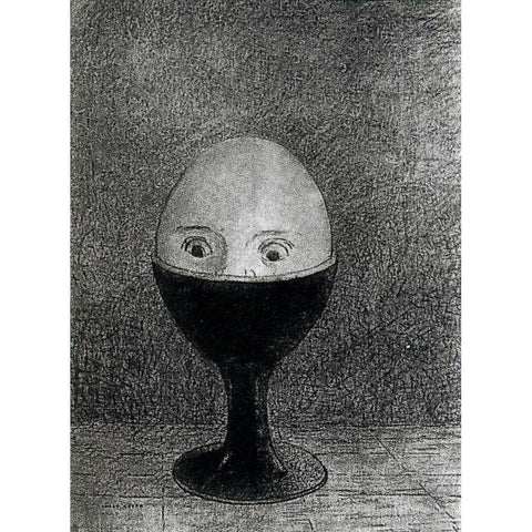 The Egg White Modern Wood Framed Art Print by Redon, Odilon