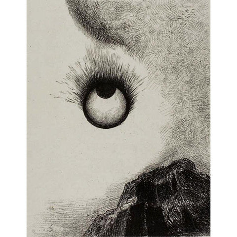 Everywhere eyeballs are aflame Black Modern Wood Framed Art Print by Redon, Odilon