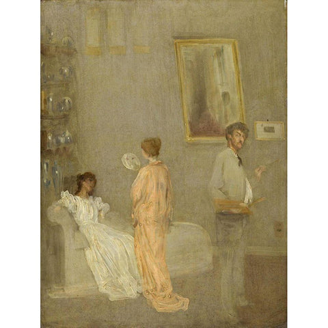 Whistler in his StudioÂ 1865 Gold Ornate Wood Framed Art Print with Double Matting by Whistler, James McNeill