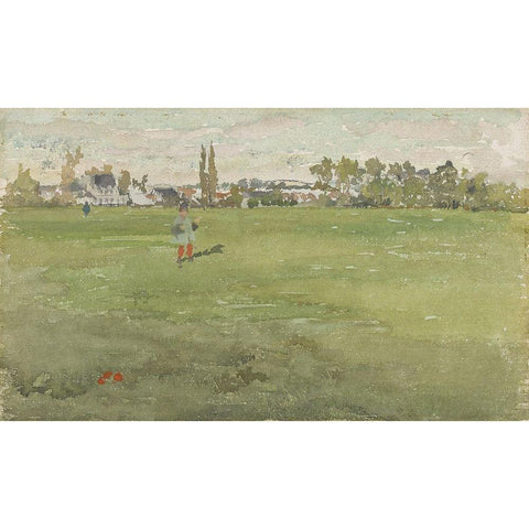 Green and Silver Beaulieu, Touraine Black Modern Wood Framed Art Print with Double Matting by Whistler, James McNeill