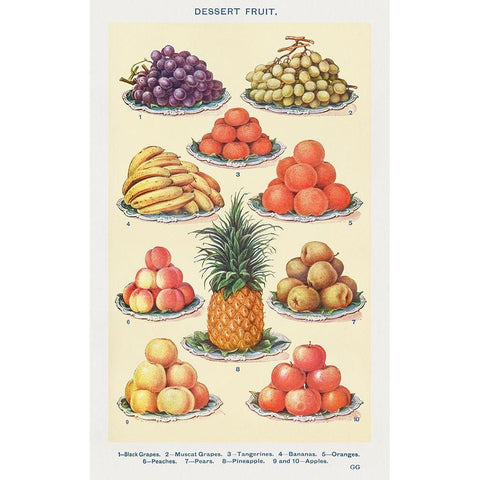 Dessert Fruit Black Modern Wood Framed Art Print with Double Matting by Mrs. Beeton''s Book of Household Management