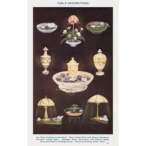 Table Decorations Gold Ornate Wood Framed Art Print with Double Matting by Mrs. Beeton''s Book of Household Management