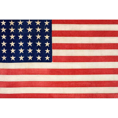 The Thirty-Six Star Flag of the United States of America Gold Ornate Wood Framed Art Print with Double Matting by Library of Congress