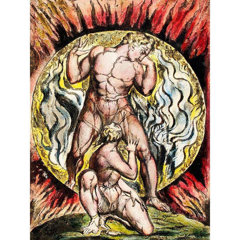 Stepping out of the Sun from Milton Black Modern Wood Framed Art Print with Double Matting by Blake, William