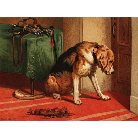 Suspense Black Modern Wood Framed Art Print by Landseer, Sir Edwin