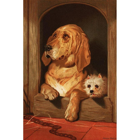 Dignity and Impudence Gold Ornate Wood Framed Art Print with Double Matting by Landseer, Sir Edwin