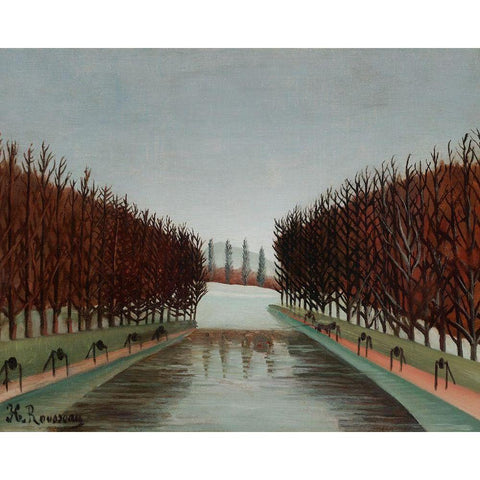 Le canal 1905 Gold Ornate Wood Framed Art Print with Double Matting by Rousseau, Henri