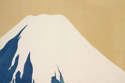 Mount Fuji from Momoyogusa White Modern Wood Framed Art Print with Double Matting by Sekka, Kamisaka