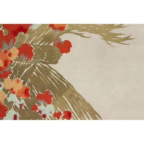 Flowers from Momoyogusa Black Modern Wood Framed Art Print with Double Matting by Sekka, Kamisaka