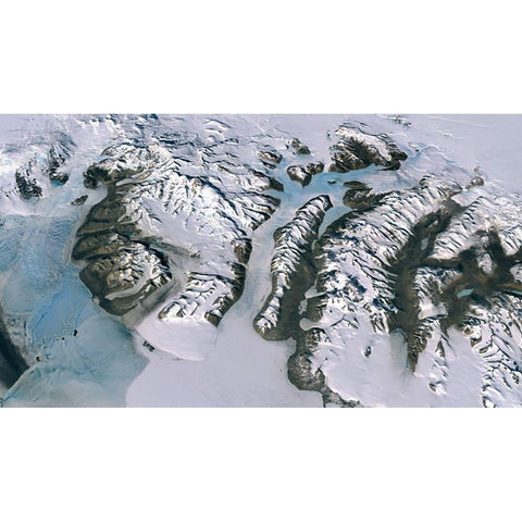 Ferrar Glacier, Antarctica White Modern Wood Framed Art Print by NASA