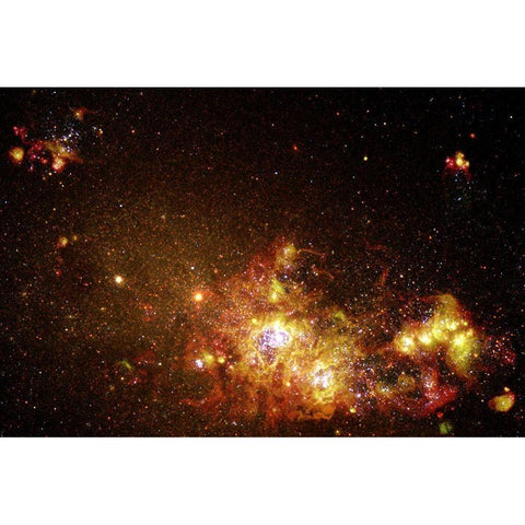 Fireworks of Star Formation Light Up a Galaxy Black Modern Wood Framed Art Print with Double Matting by NASA