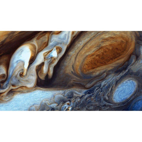 Jupiters Great Red Spot Gold Ornate Wood Framed Art Print with Double Matting by NASA