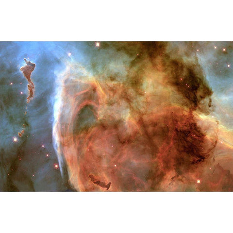 Light and Shadow in the Carina Nebula Black Modern Wood Framed Art Print with Double Matting by NASA