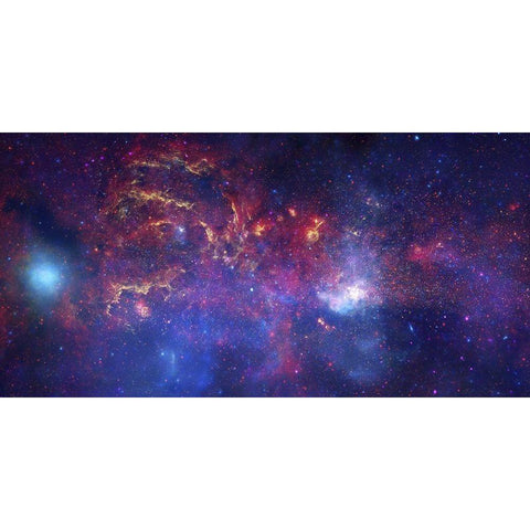 Unique View of the Milky Way Gold Ornate Wood Framed Art Print with Double Matting by NASA