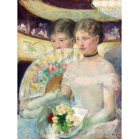 The Loge Black Modern Wood Framed Art Print with Double Matting by Cassatt, Mary