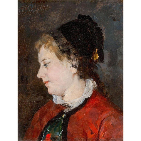 Portrait of Madame Sisley White Modern Wood Framed Art Print by Cassatt, Mary