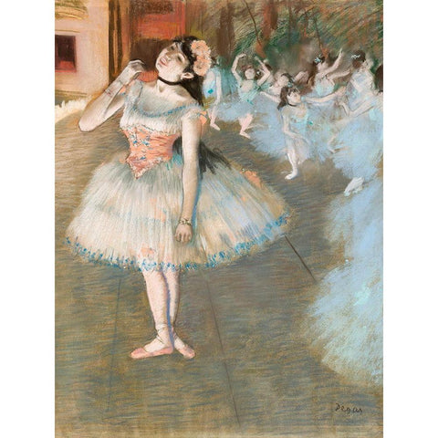 The Star Gold Ornate Wood Framed Art Print with Double Matting by Degas, Edgar