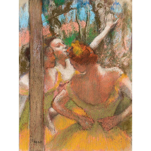 Dancers Black Modern Wood Framed Art Print with Double Matting by Degas, Edgar