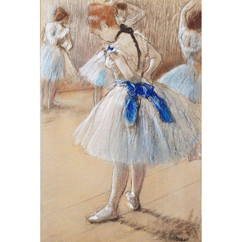 Dancer Black Modern Wood Framed Art Print with Double Matting by Degas, Edgar