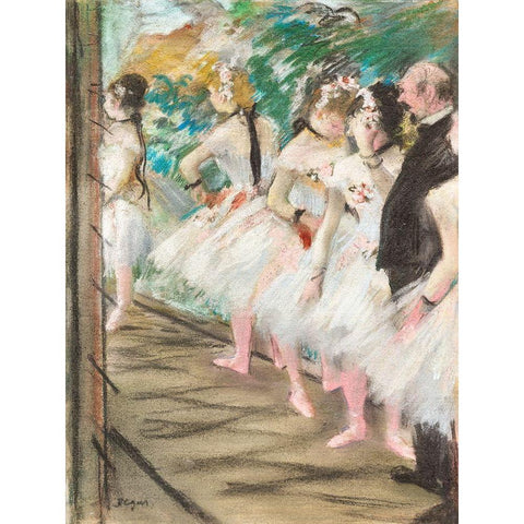 The Ballet White Modern Wood Framed Art Print by Degas, Edgar