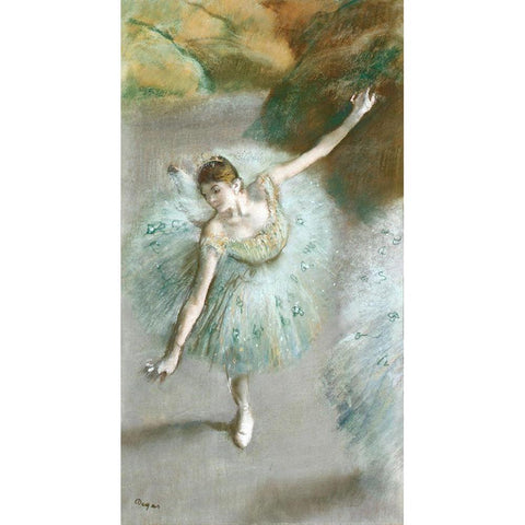 Dancer in Green White Modern Wood Framed Art Print by Degas, Edgar