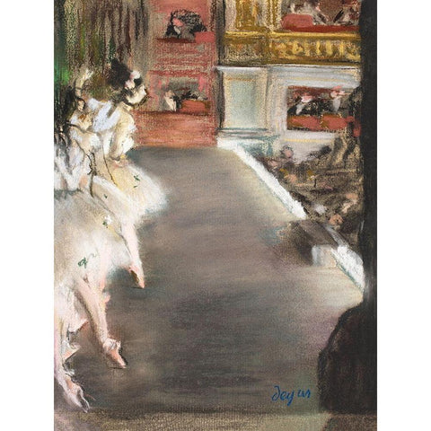 Dancers at the old Opera House Gold Ornate Wood Framed Art Print with Double Matting by Degas, Edgar