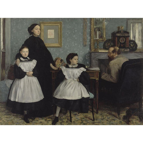 The Bellelli Family Black Modern Wood Framed Art Print with Double Matting by Degas, Edgar