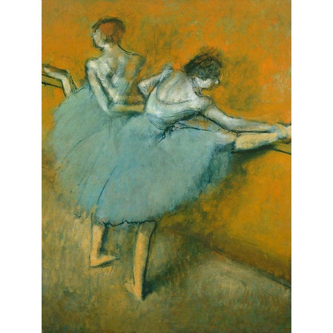 Dancers at the Bar Gold Ornate Wood Framed Art Print with Double Matting by Degas, Edgar